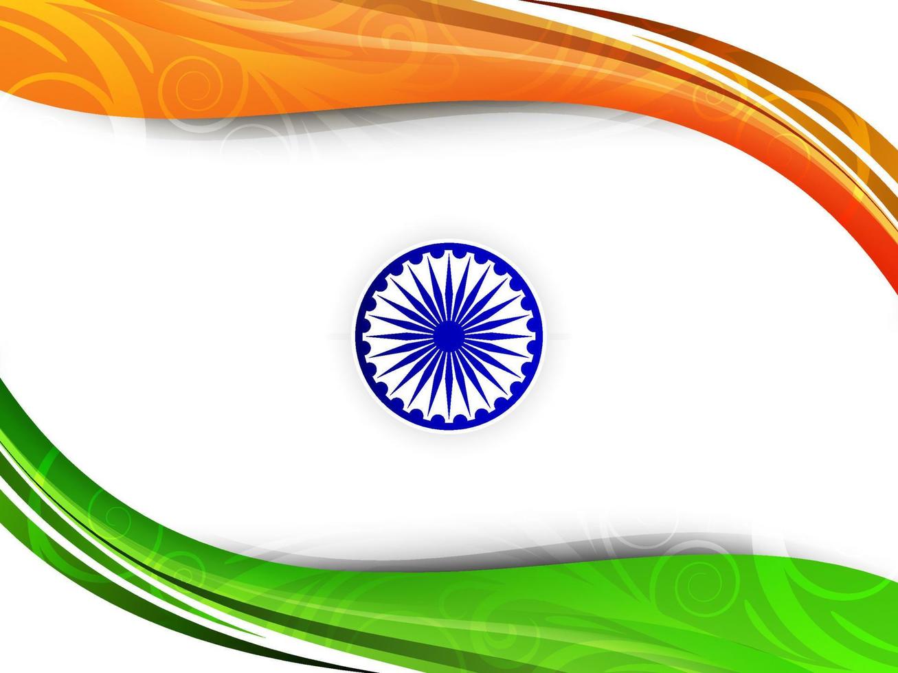 indiska flaggan tema republiken dag elegant våg stil bakgrund vektor
