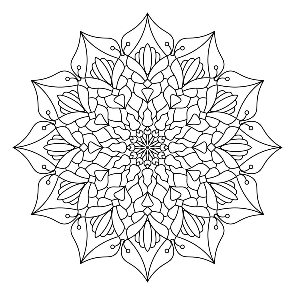 målarbok mandala design för barn vektor