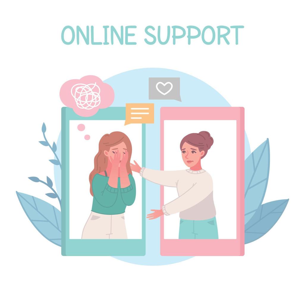 Online-Support-Empathie-Zusammensetzung vektor