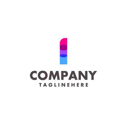 abstrakt färgstarkt brev Jag logotyp design för företag med modern neonfärg vektor