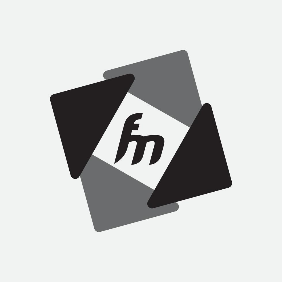 einzigartiger monogrammbuchstabe fm logo vektor