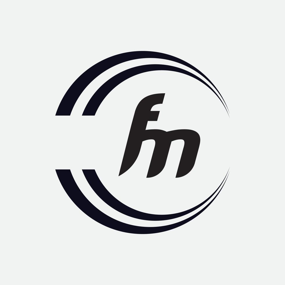 einzigartiger monogrammbuchstabe fm logo vektor