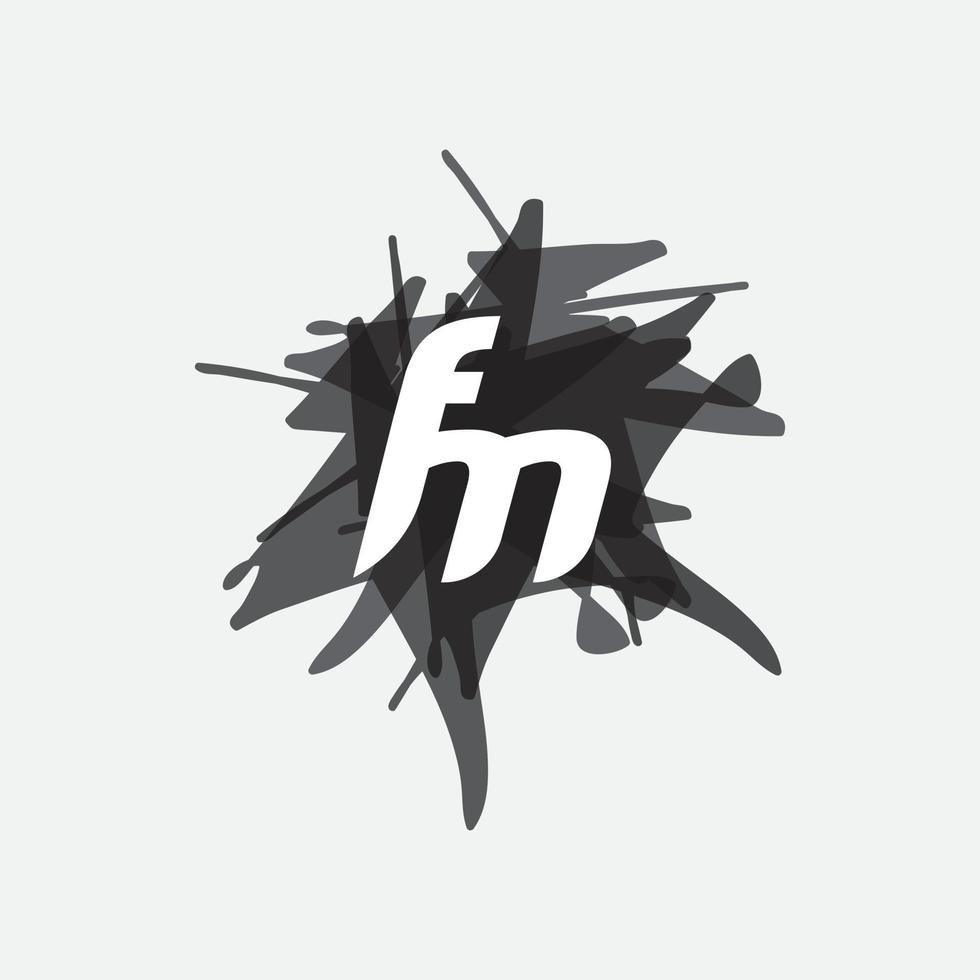 unik monogram bokstav fm logotyp vektor