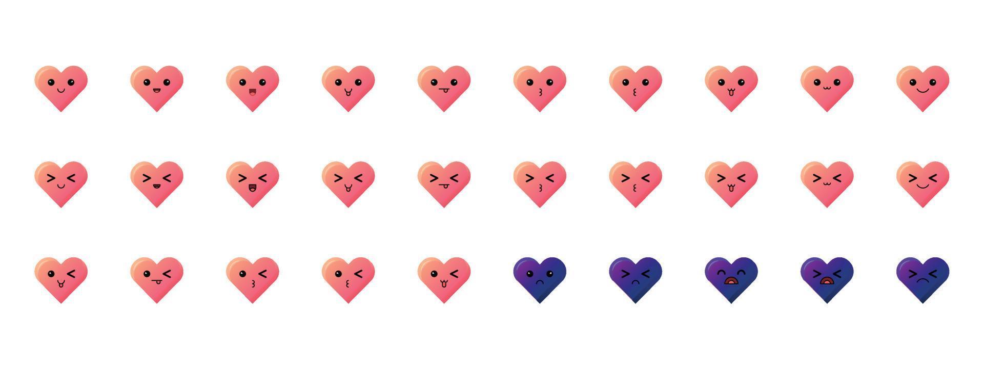 hjärta ansikte uttryck emoji ikon vektor