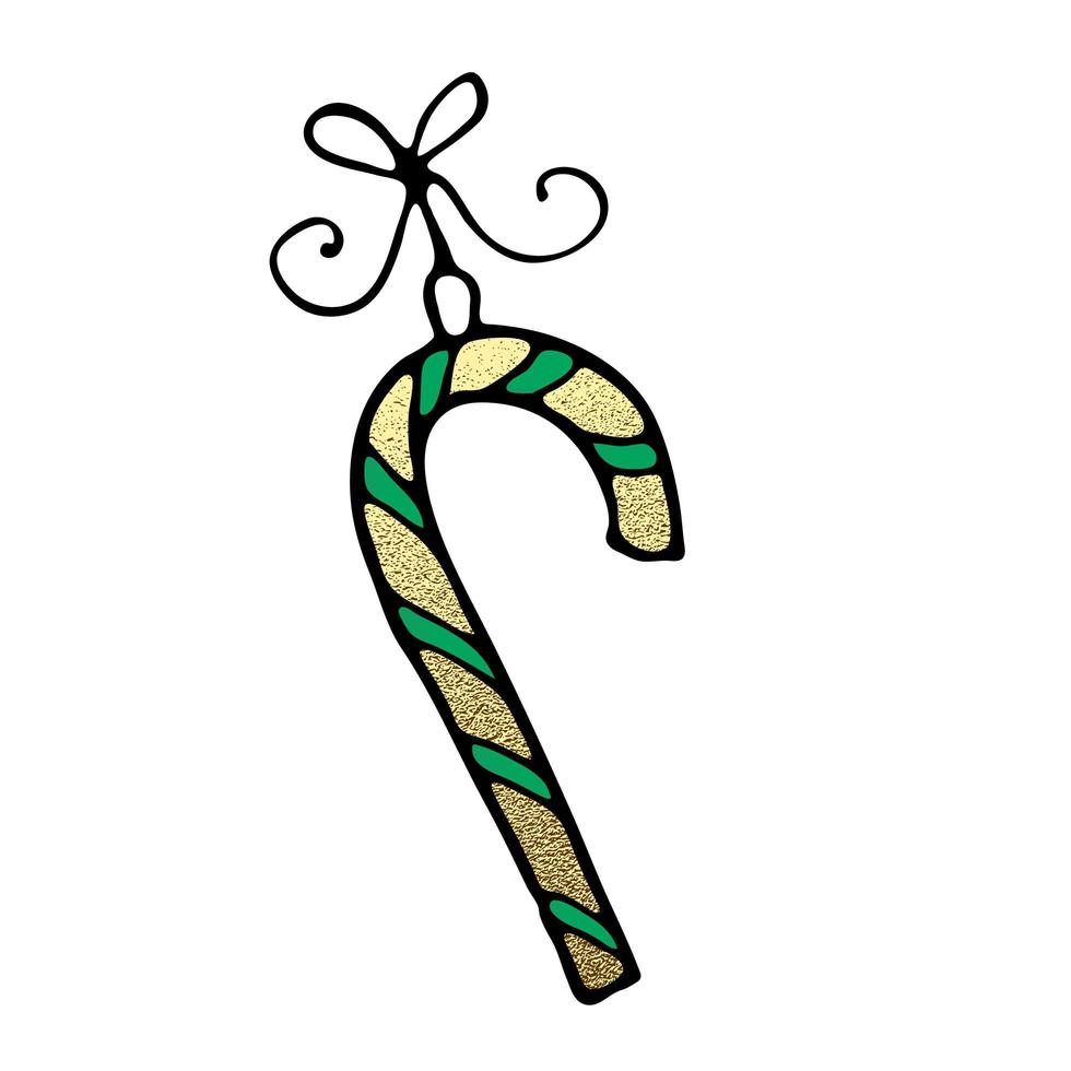 Doodle Christmass Farbsymbol mit Gold vektor