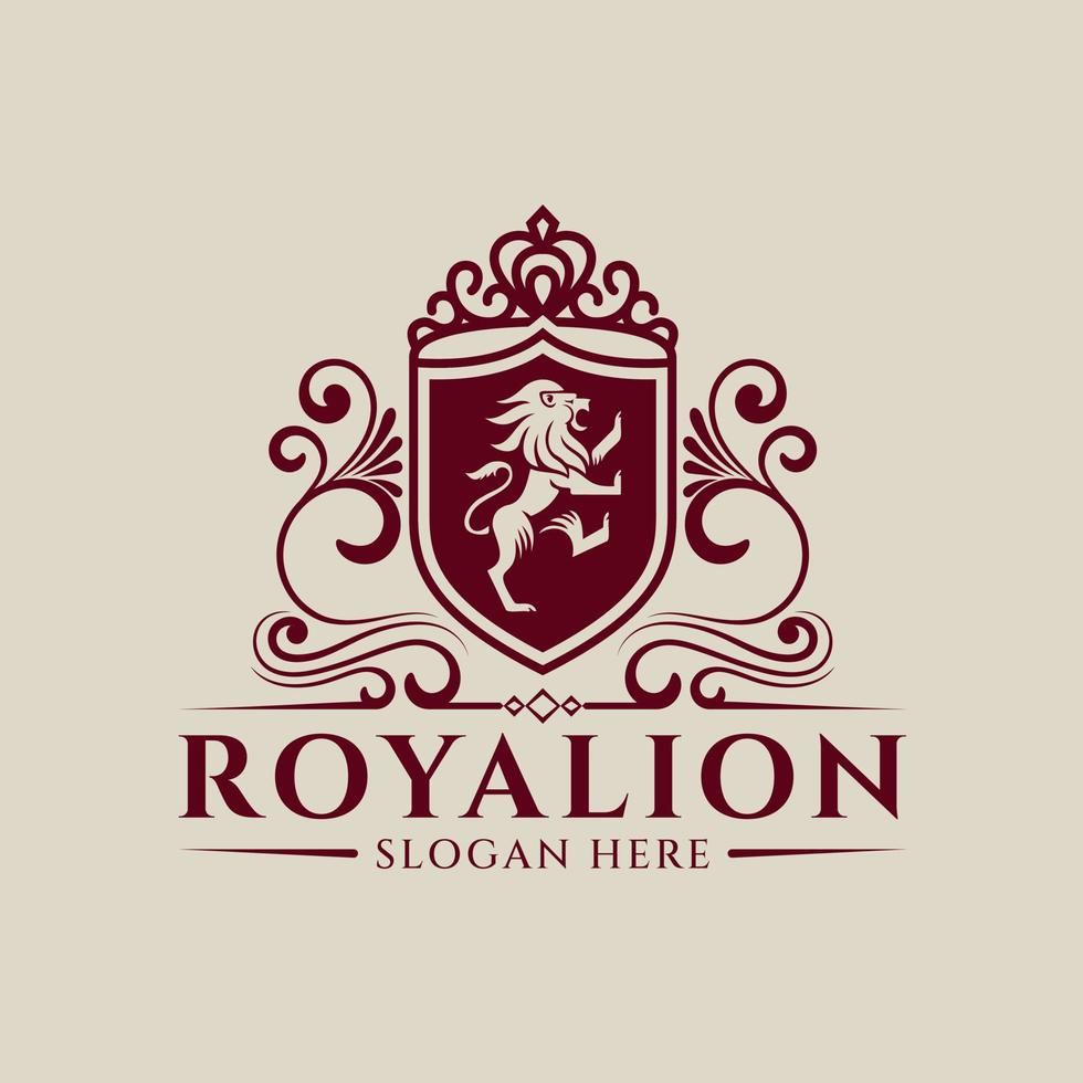 Heraldik-Löwen-Logo-Design vektor