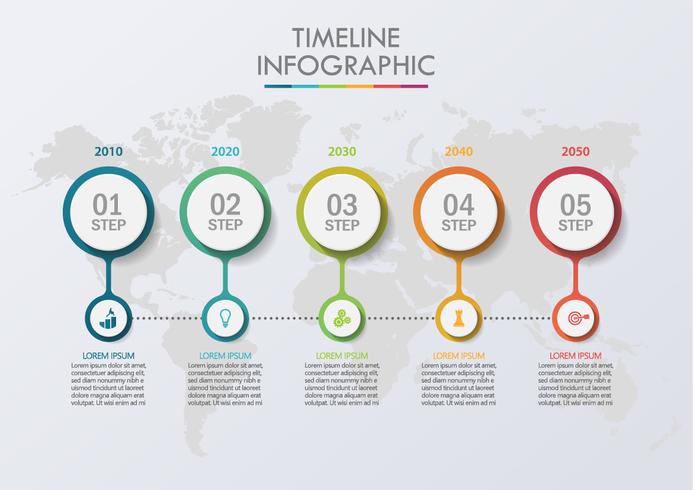 Visualisierung von Geschäftsdaten. Infographik Timeline Icons für abstrakte Hintergrundvorlage vektor