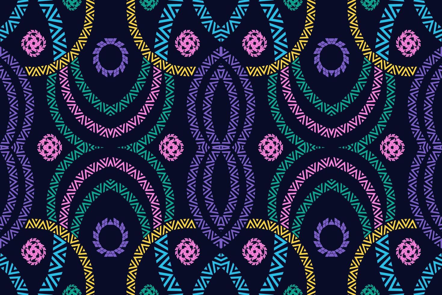 geometrische ethnische orientalische traditionelle pattern.figur stammesstickerei style.design für tapete, kleidung, verpackung, stoff, vektorillustration vektor