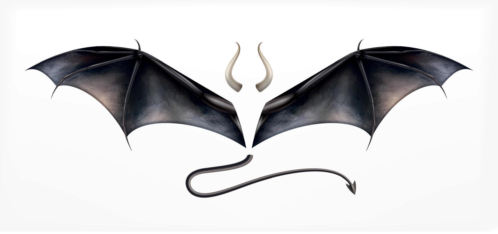 horned daemon wings sammansättning vektor