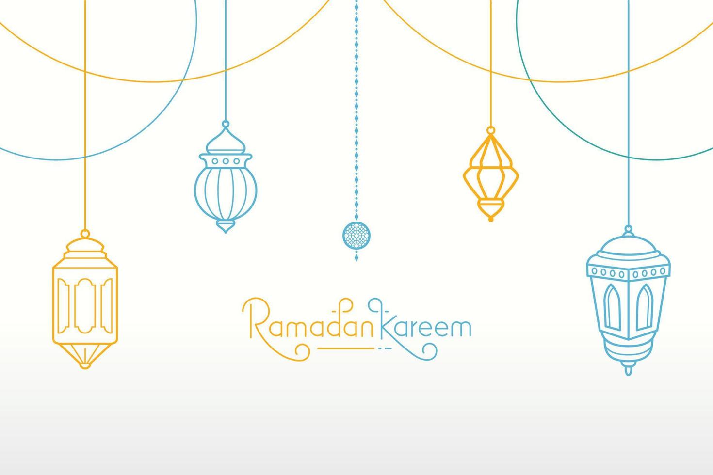 Ramadan Kareem Grußkarte mit Laterne vektor