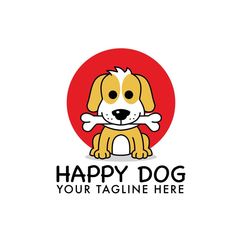 glad hund djuraffär logotyp design vektor