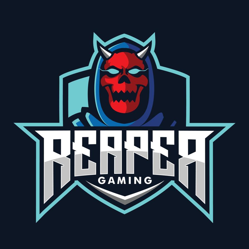Skull Reaper Attentäter Ninja-Gaming-Logo-Design vektor