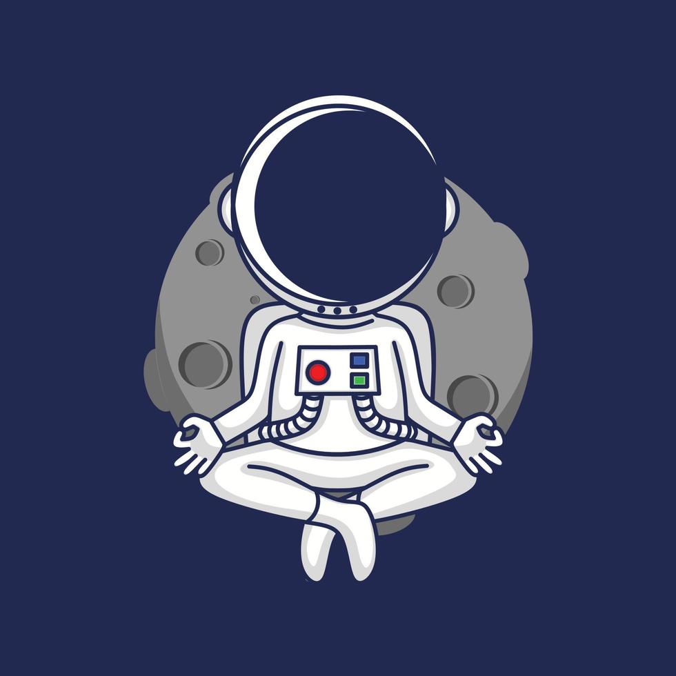 illustration av astronaut gör yoga med lotus pose design vektor