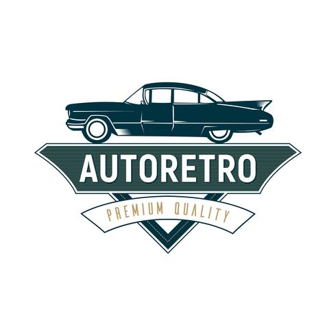 Retro Auto Logo Template Design, Weinleselogoart. vektor