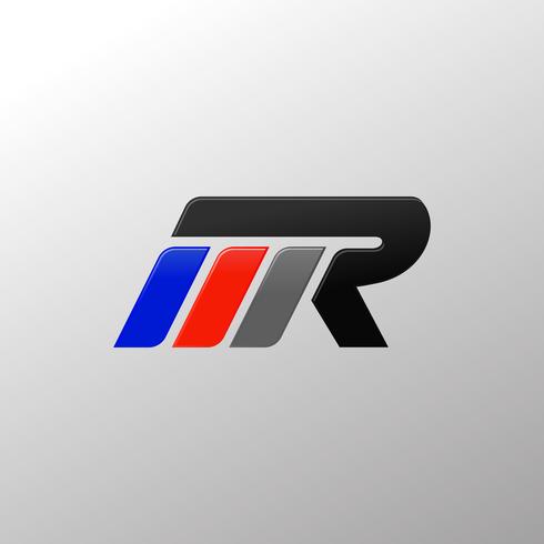 märke MR racing logo design mall vektor
