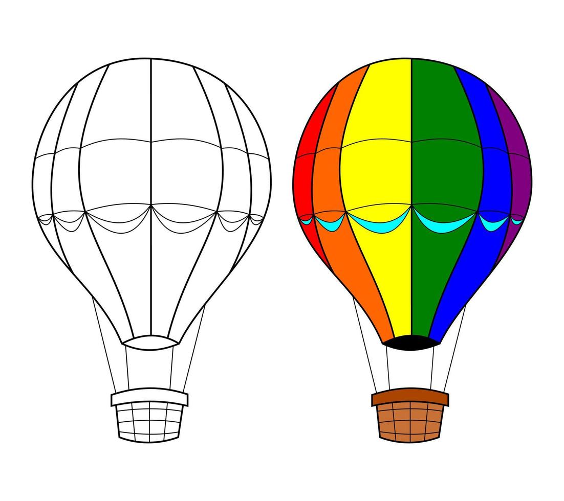 Luftballonvektor, Malbuch oder Seite, Vektorillustration vektor