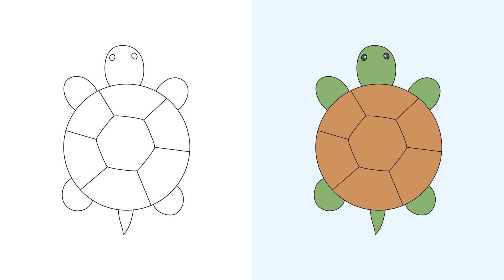 Schildkröte Malbuch oder Seite, Vektorillustration vektor
