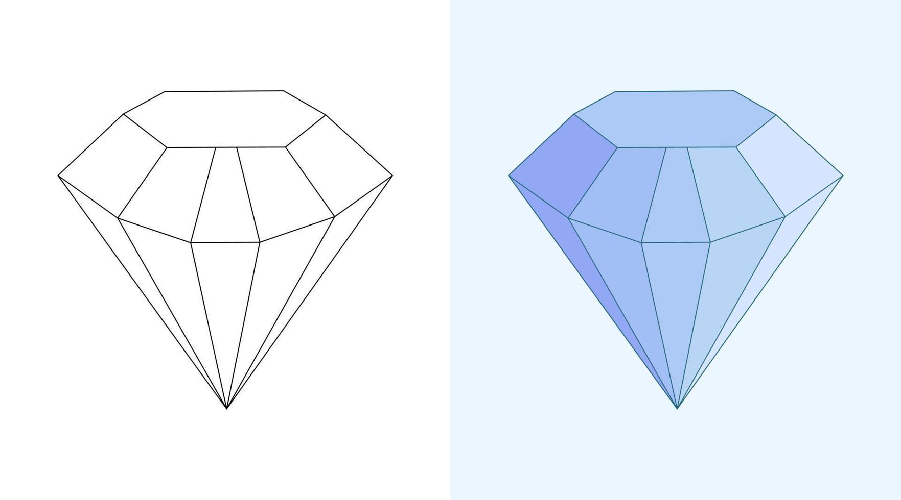 Diamant-Malbuch oder Seite, Vektorillustration. vektor