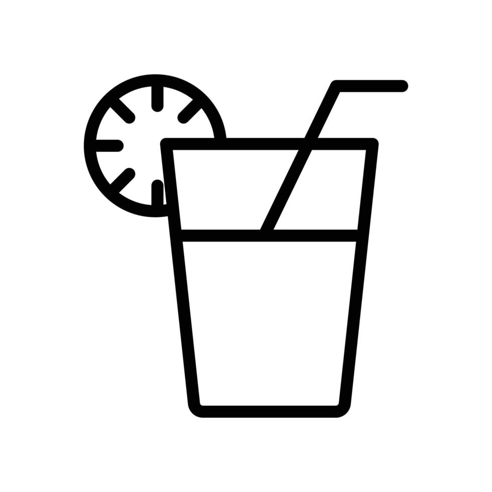 Saft-Eis-Symbol. Liniensymbolstil. geeignet für Symbol für frische Getränke. einfaches Design editierbar. Design-Vorlagenvektor vektor