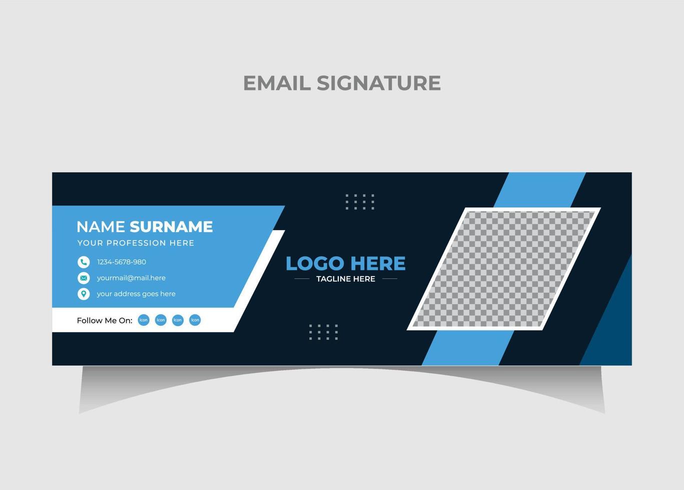 Modernes, sauberes E-Mail-Signatur-Vorlagendesign. Kreative Mehrzweck-E-Mail-Signaturen für Unternehmen pro Vektor