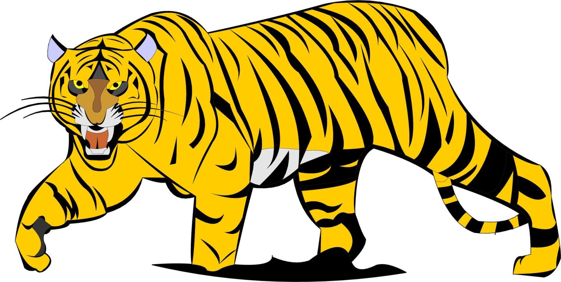 wütender Tiger-Cartoon vektor