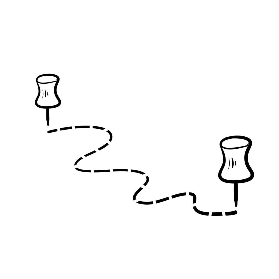 hand gezeichnete karte abstandsmessung symbol illustration gekritzel vektor isoliert hintergrund