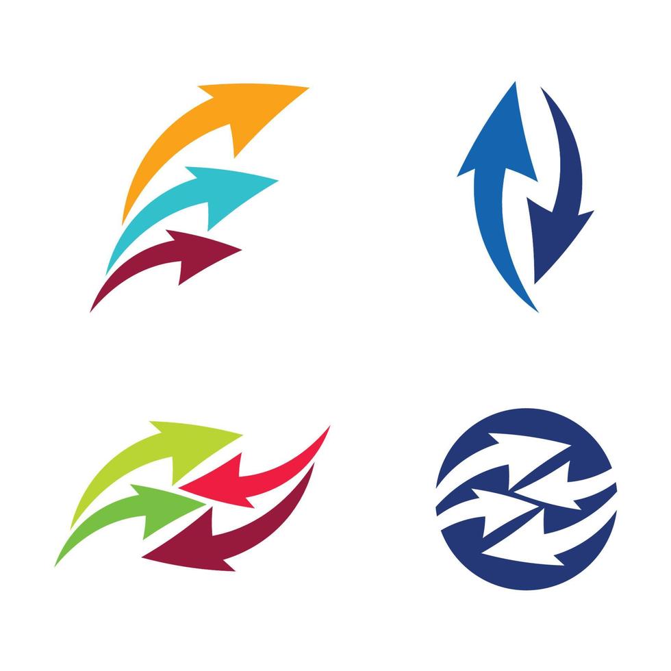 Logo-Design mit Pfeil und Dreieck-Logo, Vektorgrafik-Icon-Set vektor