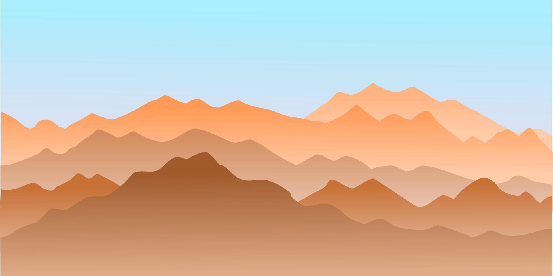 vektor bergsrygg landskap bakgrund silhuett
