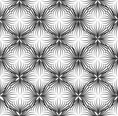 Abstraktes nahtloses Muster Orientalische geometrische mit Blumenlinie Verzierung vektor
