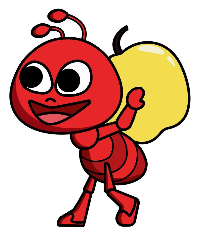 myra karaktär vektor, liten bugg grafisk tecknad serie, rolig insekt ikon vektor