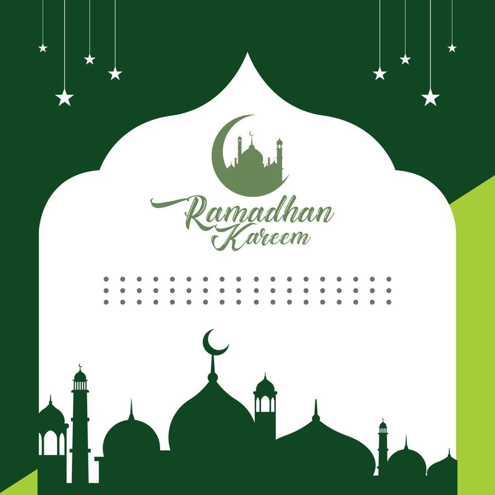 ramadan bakgrundsmalldesign, för citat islamisk eller broschyr. delar av ramadhan kareem moskén. vektor
