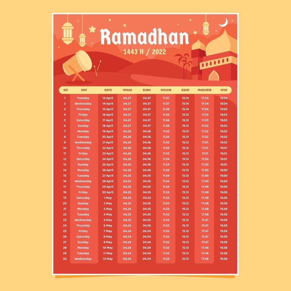 Ramadan-Monatskalender vektor