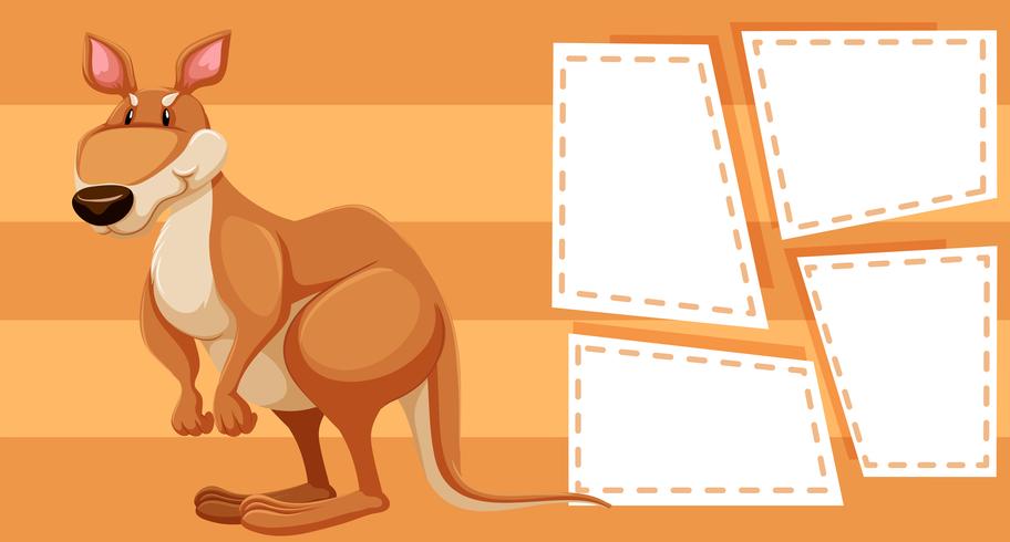 Känguru på anteckningsmall vektor