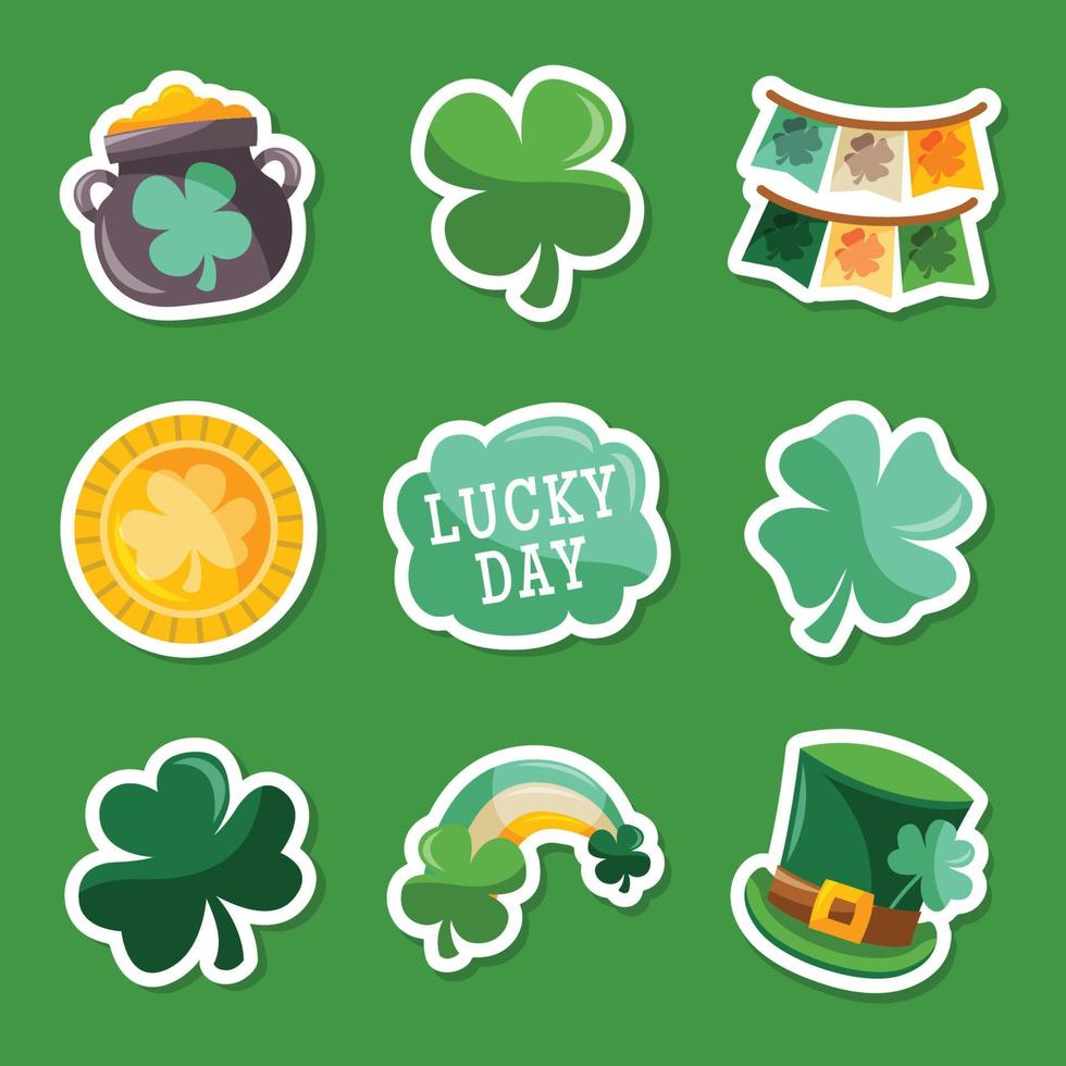 Happy St Patrick's Day shamrock dekalpaket vektor