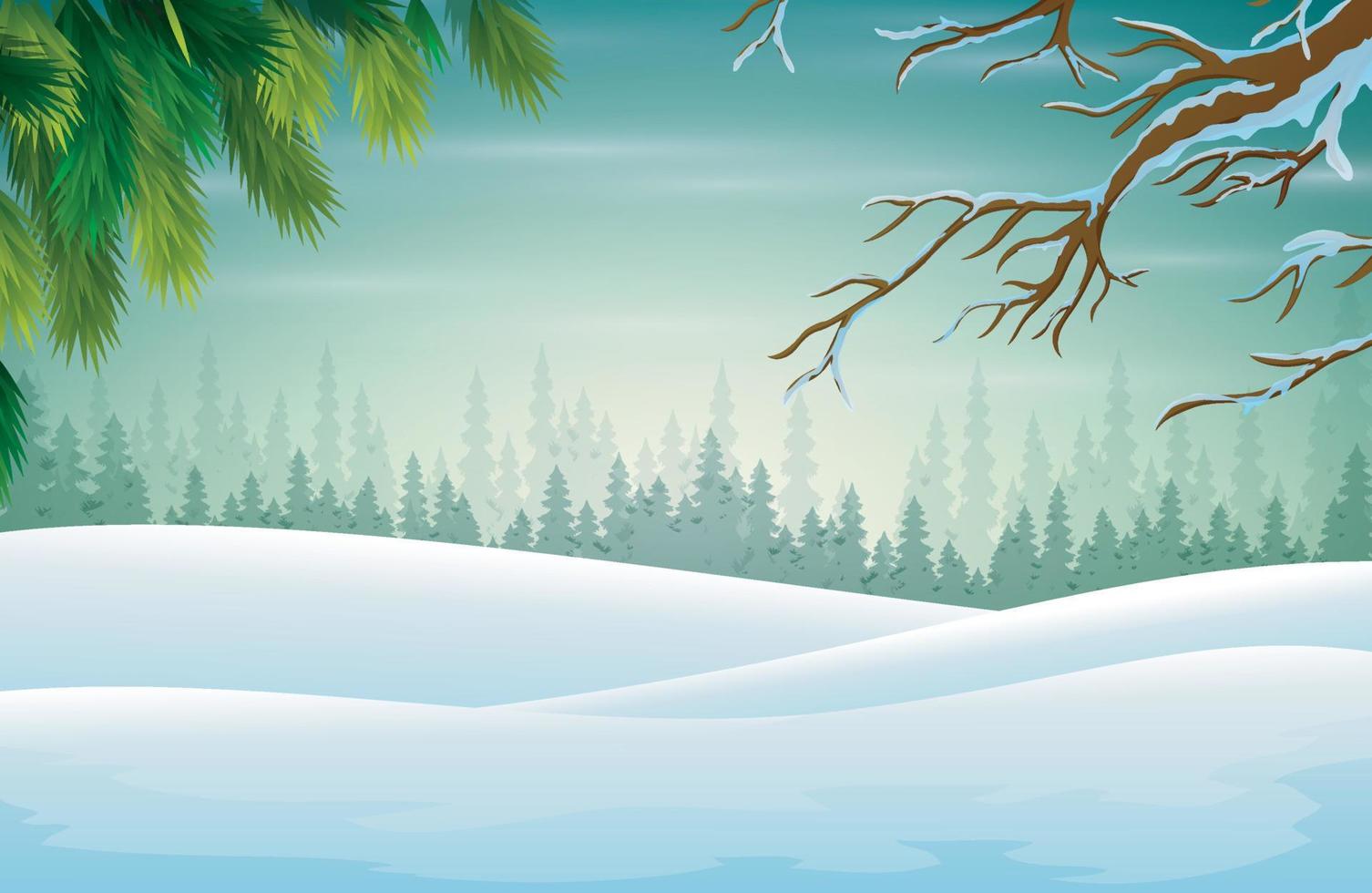 Winterhintergrund mit Zweig des Weihnachtsbaums vektor