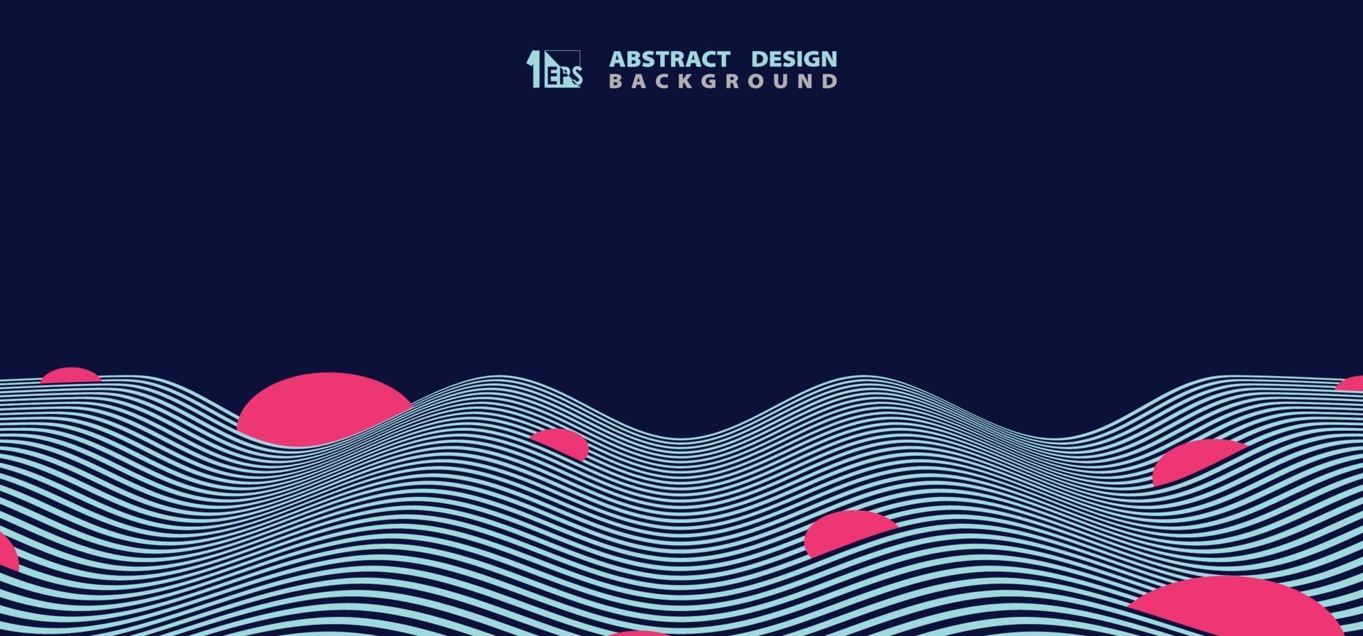 abstrakte breite lila futuristische designvorlage mit wellenförmigem artgrafikhintergrund. überlappend mit Kreismuster. Illustrationsvektor vektor