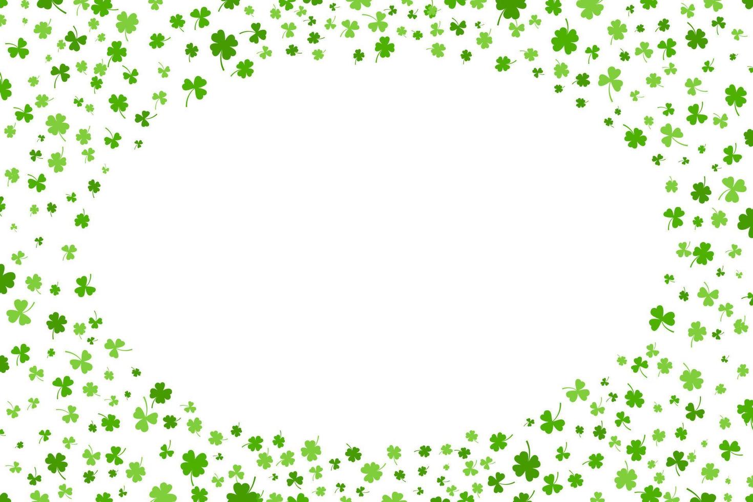 shamrock eller grön klöver löv mönster bakgrund platt design vektorillustration isolerad på vit bakgrund. vektor