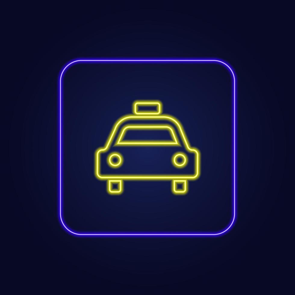 schöne stilvolle bunte Neon-Taxi-Symbol - Vektor