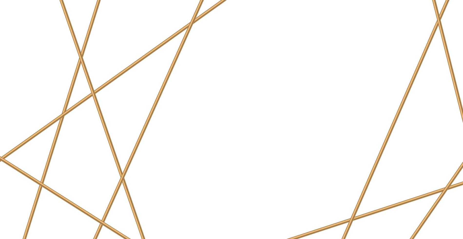 moderne geometrische Luxus-Web-Postkartenvorlage für Unternehmen oder Präsentationen mit goldenen Linien auf weißem Hintergrund - Vektor