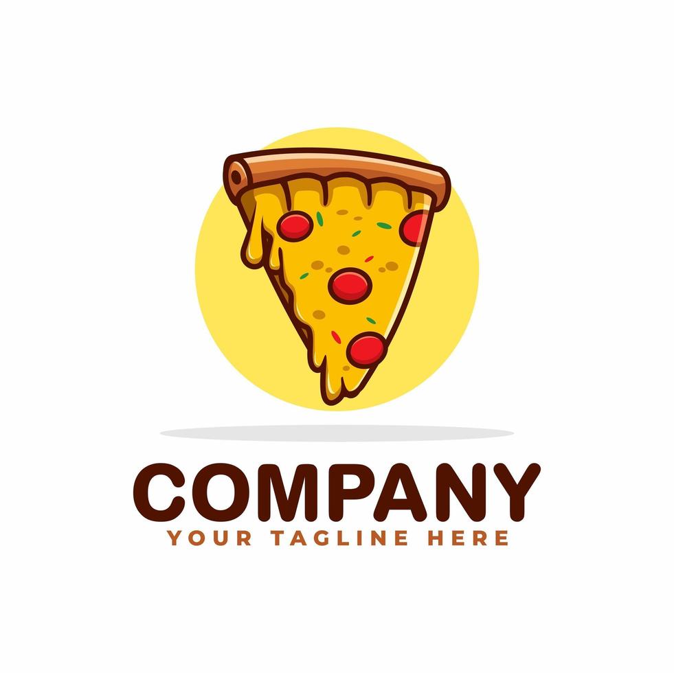 Pizza mit geschmolzenem Käse-Logo vektor
