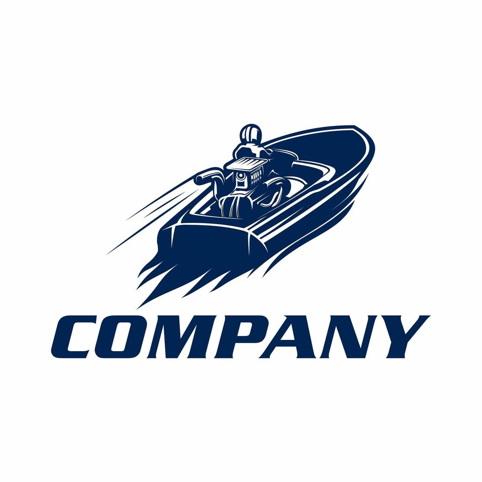 Logo-Vorlage für Schnellboot-Rennfahrer vektor
