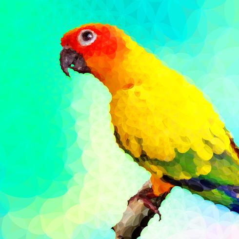 färgglad papegoja med polygonstil vektor
