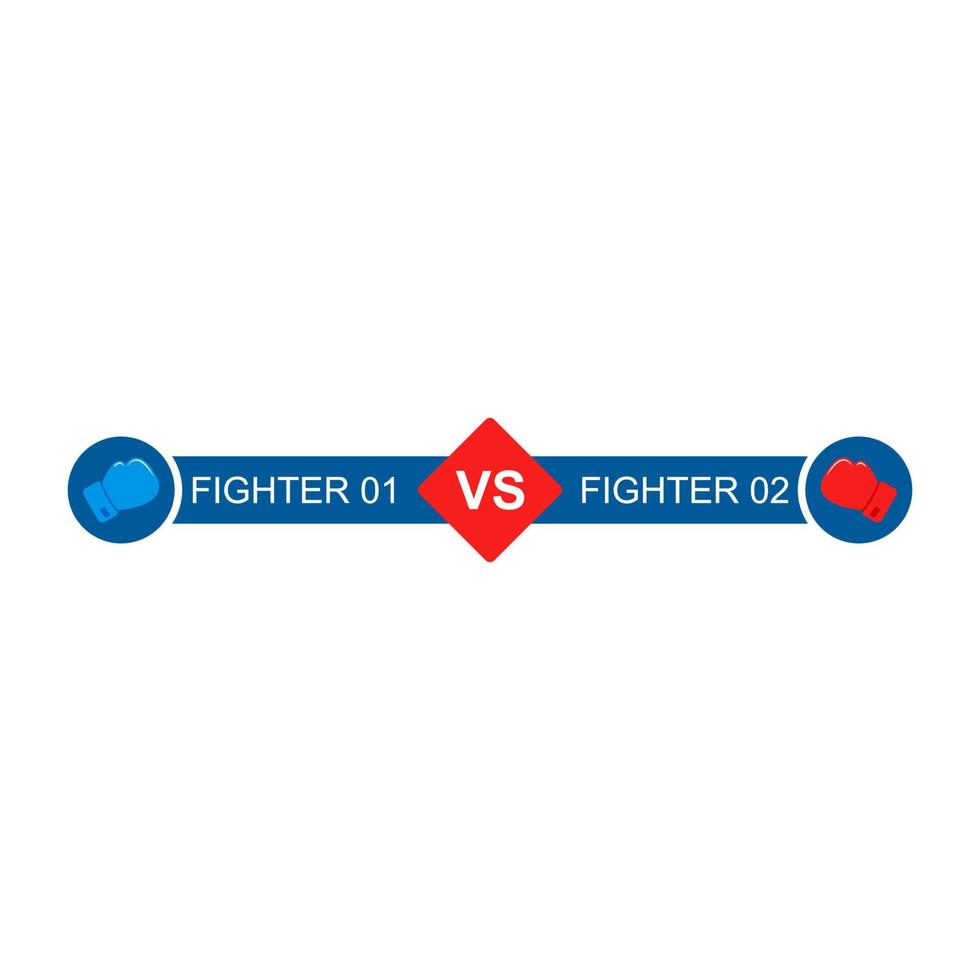 kontra strid mall vektor. boxningshandskar slåss. vs ikon för spel vektor