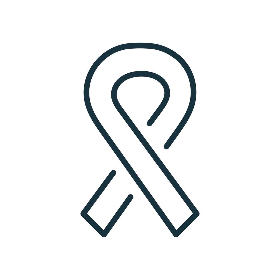 cancer band linjär ikon. medvetenhet menyfliksområdet linje ikon. hiv, aids, bröst- och barncancer. medvetenhetsmånad. vektor illustration.