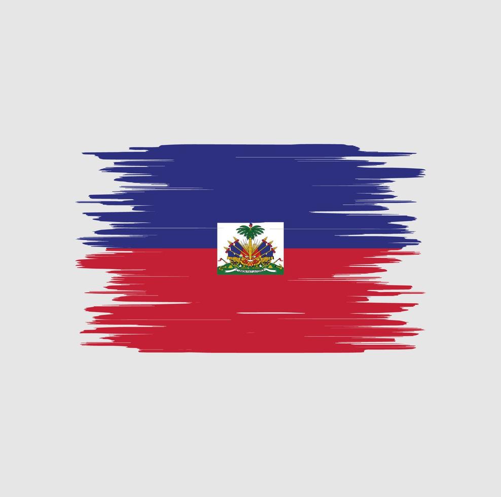 Pinselstrich mit Haiti-Flagge, Nationalflagge vektor