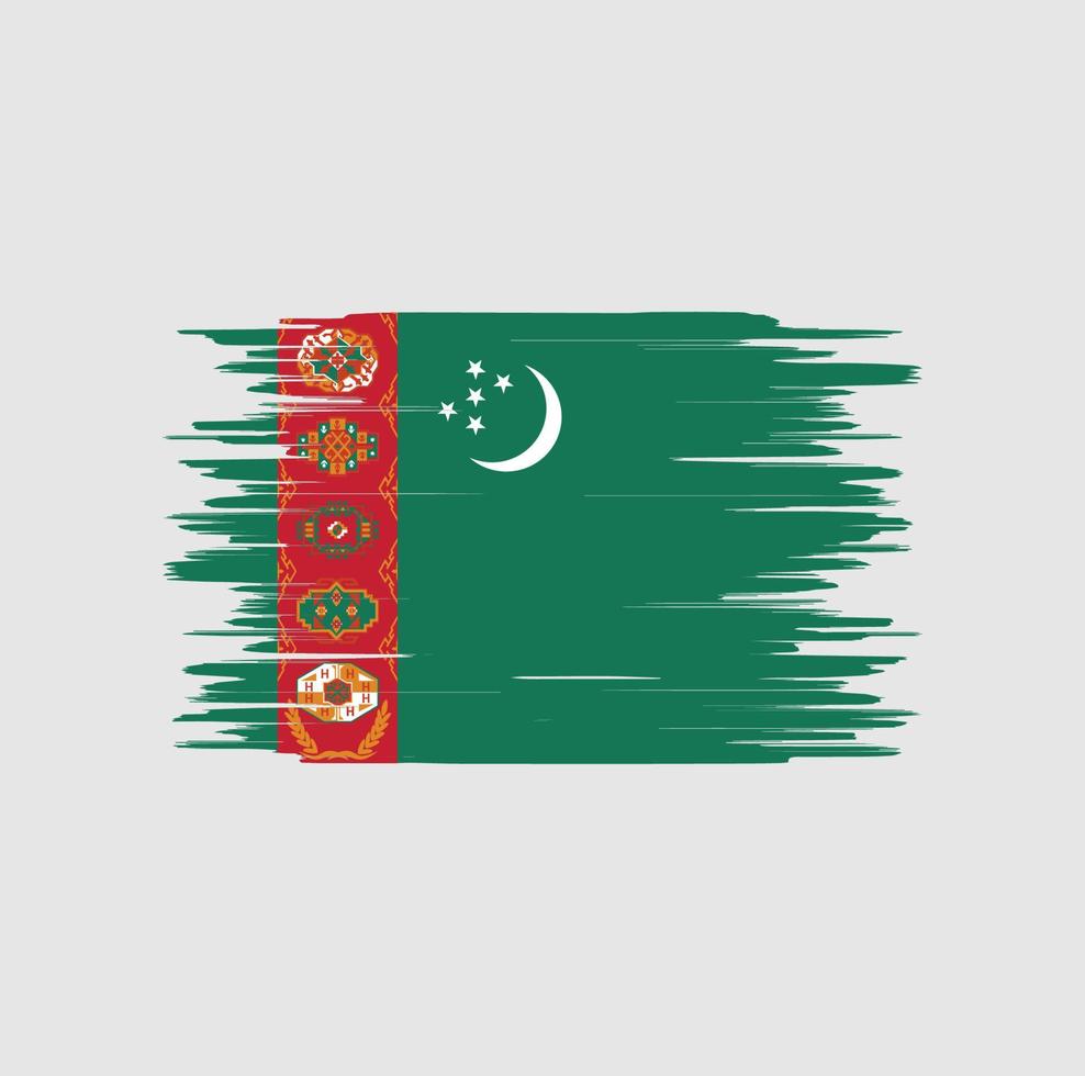 turkmenistan flagga penseldrag, nationell flagga vektor