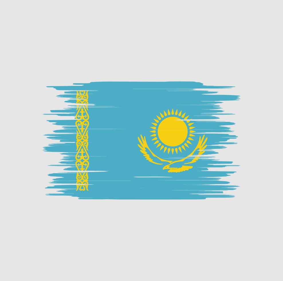 Kazakstans flagga penseldrag, nationell flagga vektor