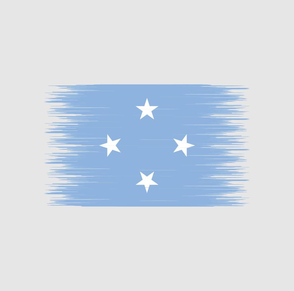 mikronesiens flagga penseldrag, nationell flagga vektor