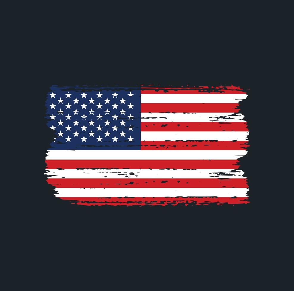 Amerikanische Flagge mit Pinselstil vektor