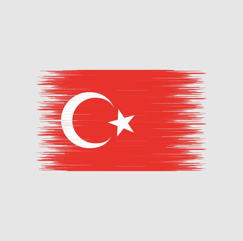 Turkiet flagga penseldrag, nationell flagga vektor
